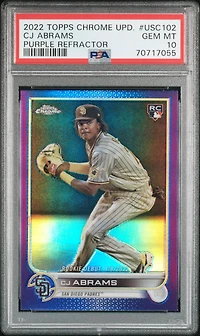 2022 Topps Chrome Update Usc102 Cj Abrams Purple Refractor PSA 10