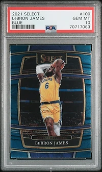 2021 Panini Select 100 Lebron James Blue PSA 10