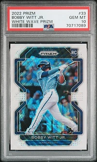 2022 Panini Prizm 33 Bobby Witt Jr. White Wave Prizm PSA