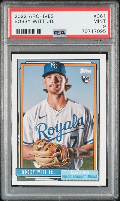 2022 Topps Archives 361 Bobby Witt Jr. PSA 9