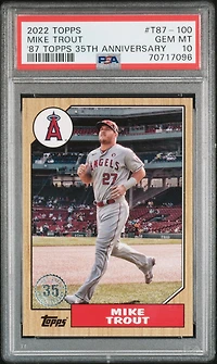 2022 Topps 1987 Topps Baseball 35th Anniversary T87-100 Mike Trout PSA 10
