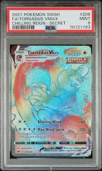 2021 Pokemon Sword & Shield Chilling Reign 209 Full Art/tornadus Vmax Secret PSA