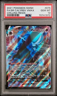 2021 Pokemon Sword & Shield Chilling Reign 075 Full Art/shadow Rider Calyrex Vmax PSA 10