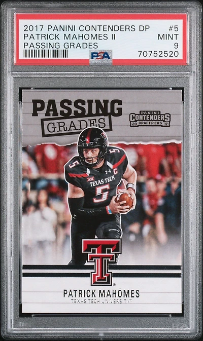 2017 Panini Contenders Draft Picks Passing Grades 5 Patrick Mahomes Ii PSA 9