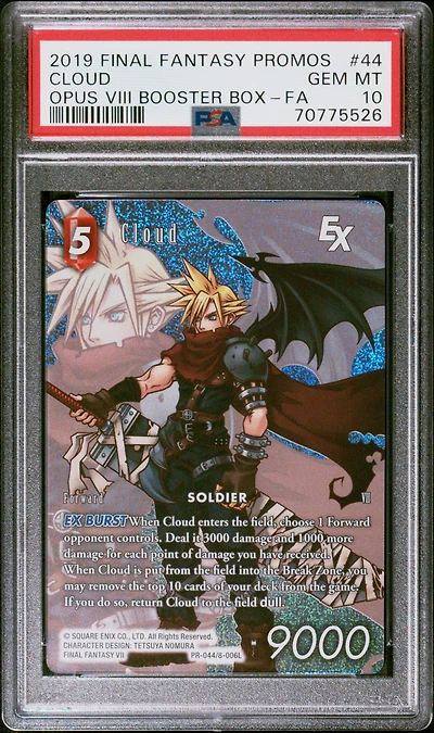 2019 Final Fantasy Promos 44 Cloud Opus Viii Booster Box-full Art PSA 10