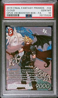 2019 Final Fantasy Promos 44 Cloud Opus Viii Booster Box-full Art PSA 10