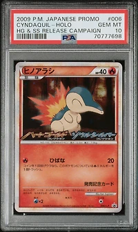 2009 Pokemon Japanese Promo 006 Cyndaquil-holo Hg & Ss Release Campaign PSA
