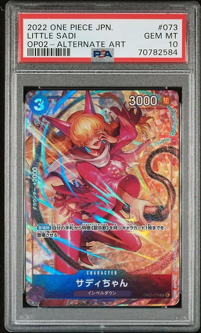 2022 One Piece Japanese Paramount War 073 Little Sadi Alternate Art PSA 10