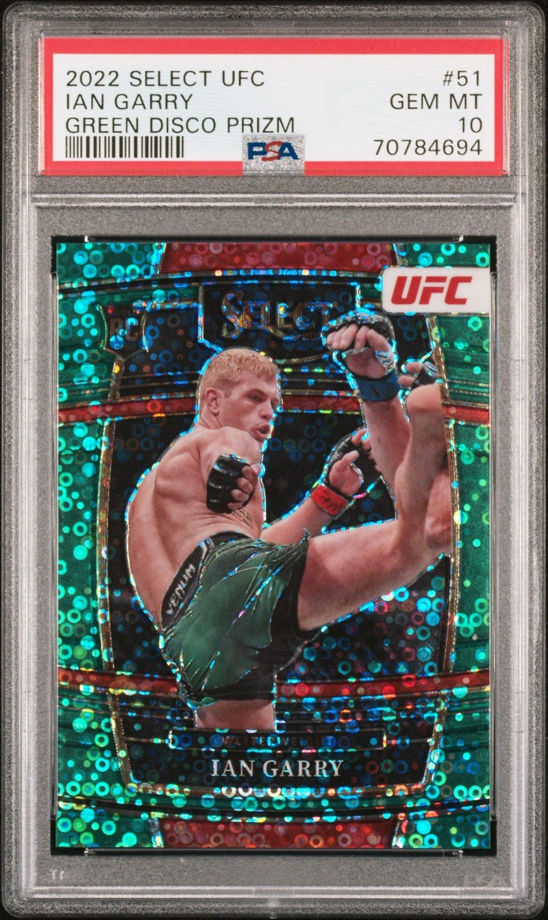 2022 Panini Select Ufc 51 Ian Garry Green Disco Prizm PSA 10
