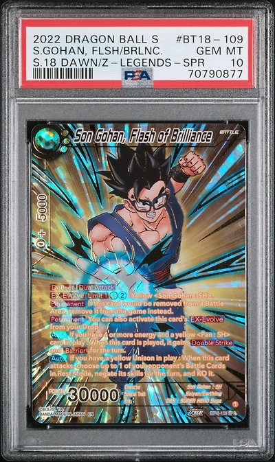 2022 Dragon Ball Super Card Game Series 18 Dawn Of The Z-legends Bt18-109 Gohan, Fls/brilliance PSA 10
