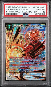 2022 Dragon Ball Super Card Game Series 18 Dawn Of The Z-legends Bt18-037 Ss Son Goku, Another World Blitz Special Rare PSA 10