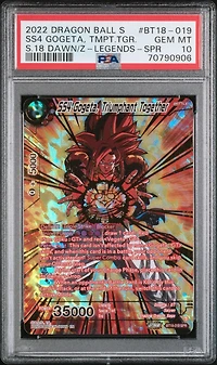 2022 Dragon Ball Super Card Game Series 18 Dawn Of The Z-legends Bt18-019 Ss4 Gogeta, Together PSA 10