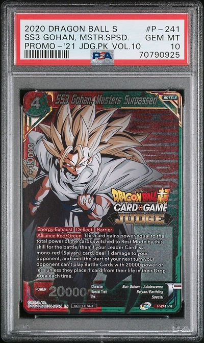 2020 Dragon Ball Super Promos P-241 Ss3 Gohan, Mstr.spsd. PSA 10
