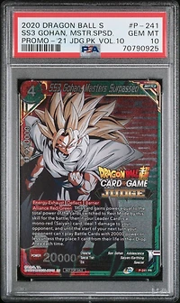 2020 Dragon Ball Super Promos P-241 Ss3 Gohan, Mstr.spsd. PSA 10