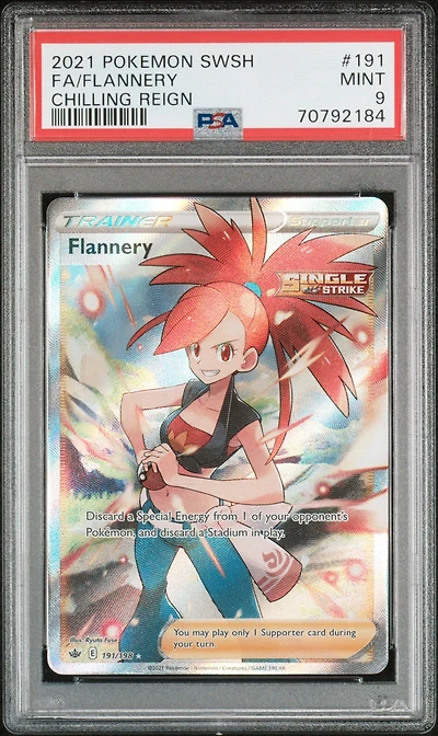 2021 Pokemon Sword & Shield Chilling Reign 191 Full Art/flannery PSA