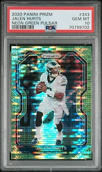 Panini Prizm Jalen Hurts Neon Green Pulsar PSA