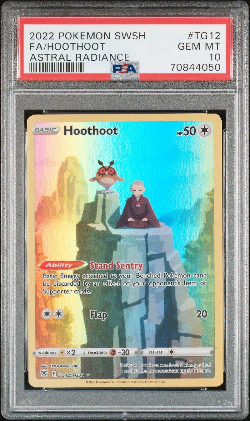 2022 Pokemon Sword & Shield Astral Radiance Tg12 Full Art/hoothoot PSA