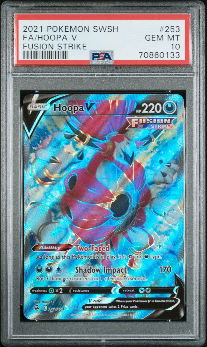 2021 Pokemon Sword & Shield Fusion Strike 253 Full Art/hoopa V PSA