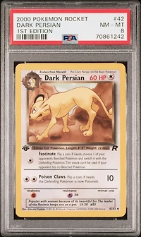 2000 Pokemon Rocket 42 Dark Persian PSA 8