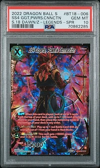 2022 Dragon Ball Super Card Game Series 18 Dawn Of The Z-legends Bt18-006 Ss4 Gogeta, Cnnctn PSA 10