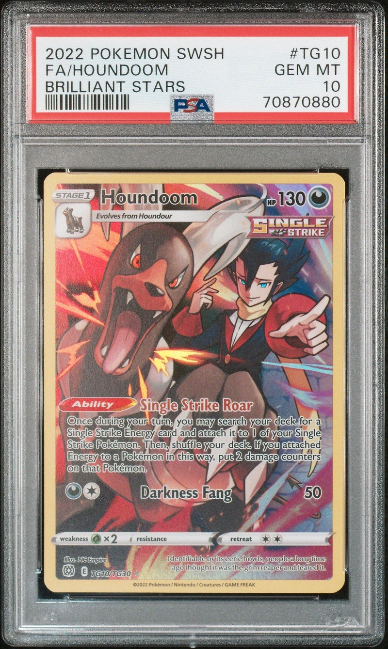 2022 Pokemon Sword & Shield Brilliant Stars Tg10 Full Art/houndoom PSA