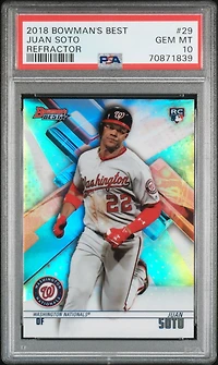 2018 Bowman's Best 29 Juan Soto Refractor PSA 10