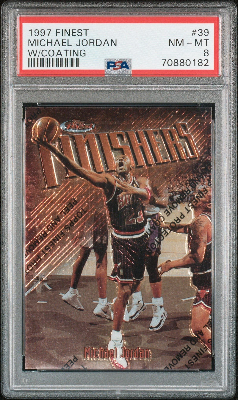 1997 Finest 39 Michael Jordan W/coating PSA 8