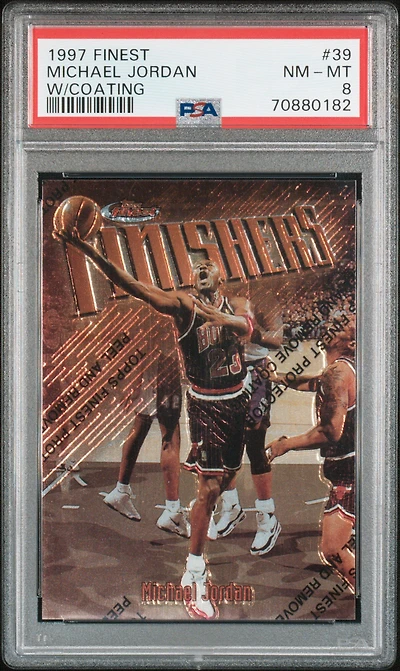 1997 Finest 39 Michael Jordan W/coating PSA 8