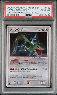 2008 Pokemon Japanese Diamond & Pearl Cry From The Mysterious 442 Rayquaza-holo 1st Edition PSA