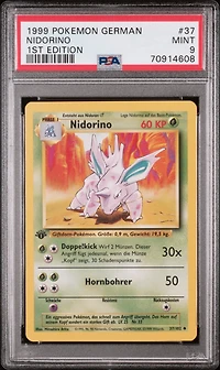 1999 Pokemon German 37 Nidorino 1st Edition PSA 9