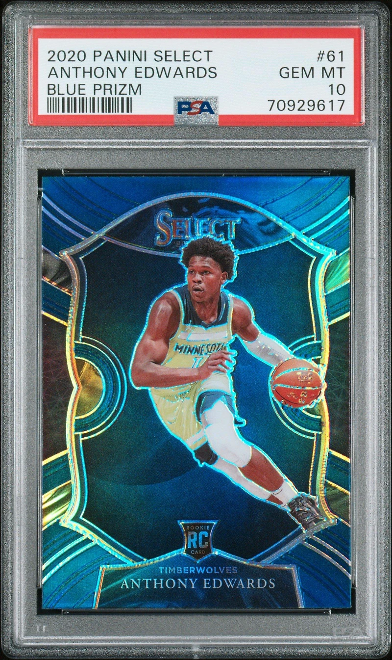 2020 Panini Select 61 Anthony Edwards Blue Prizm PSA