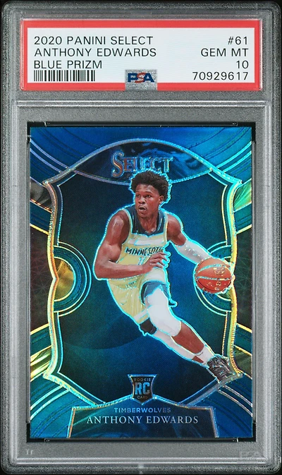 2020 Panini Select 61 Anthony Edwards Blue Prizm PSA