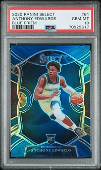 2020 Panini Select 61 Anthony Edwards Blue Prizm PSA