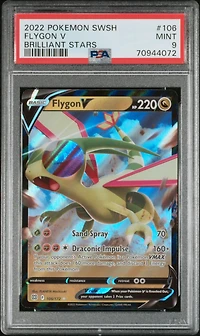 2022 Pokemon Sword & Shield Brilliant Stars 106 Flygon V PSA 9