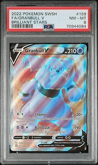 2022 Pokemon Sword & Shield Brilliant Stars 159 Full Art/granbull V PSA 8