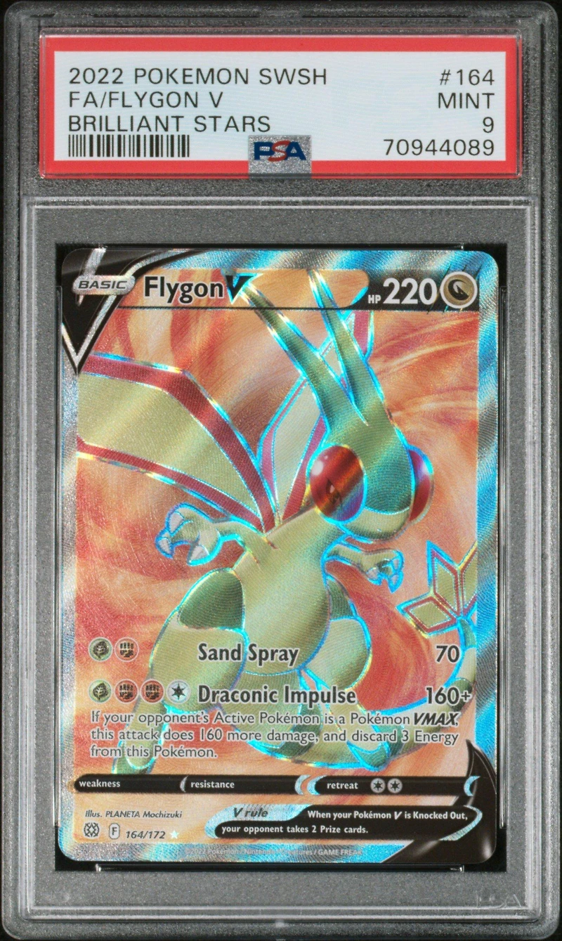 2022 Pokemon Sword & Shield Brilliant Stars 164 Full Art/flygon V PSA