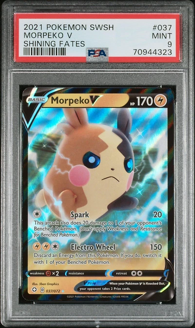 2021 Pokemon Sword & Shield Shining Fates 037 Morpeko V PSA 9