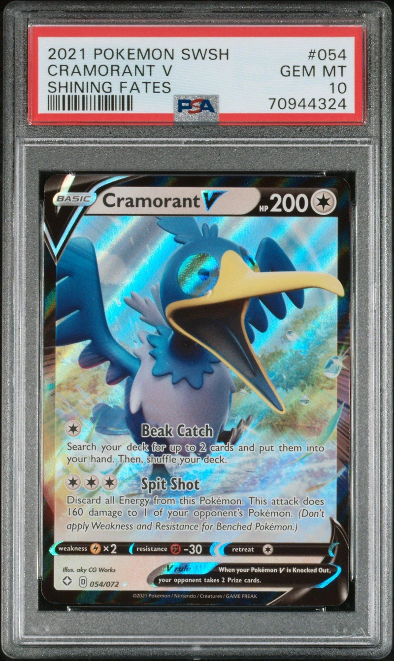 2021 Pokemon Sword & Shield Shining Fates 054 Cramorant V PSA 10
