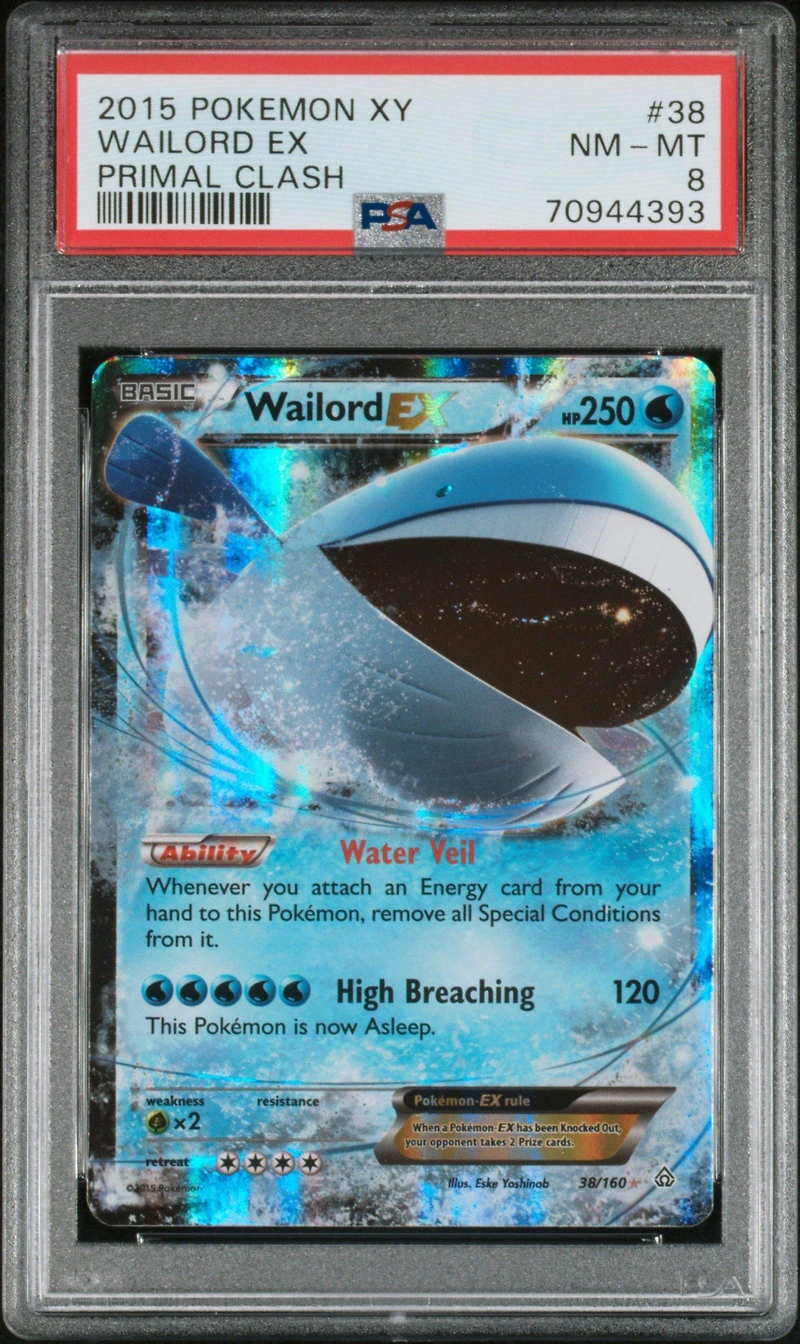 2015 Pokemon Xy Primal Clash 38 Wailord Ex PSA 8