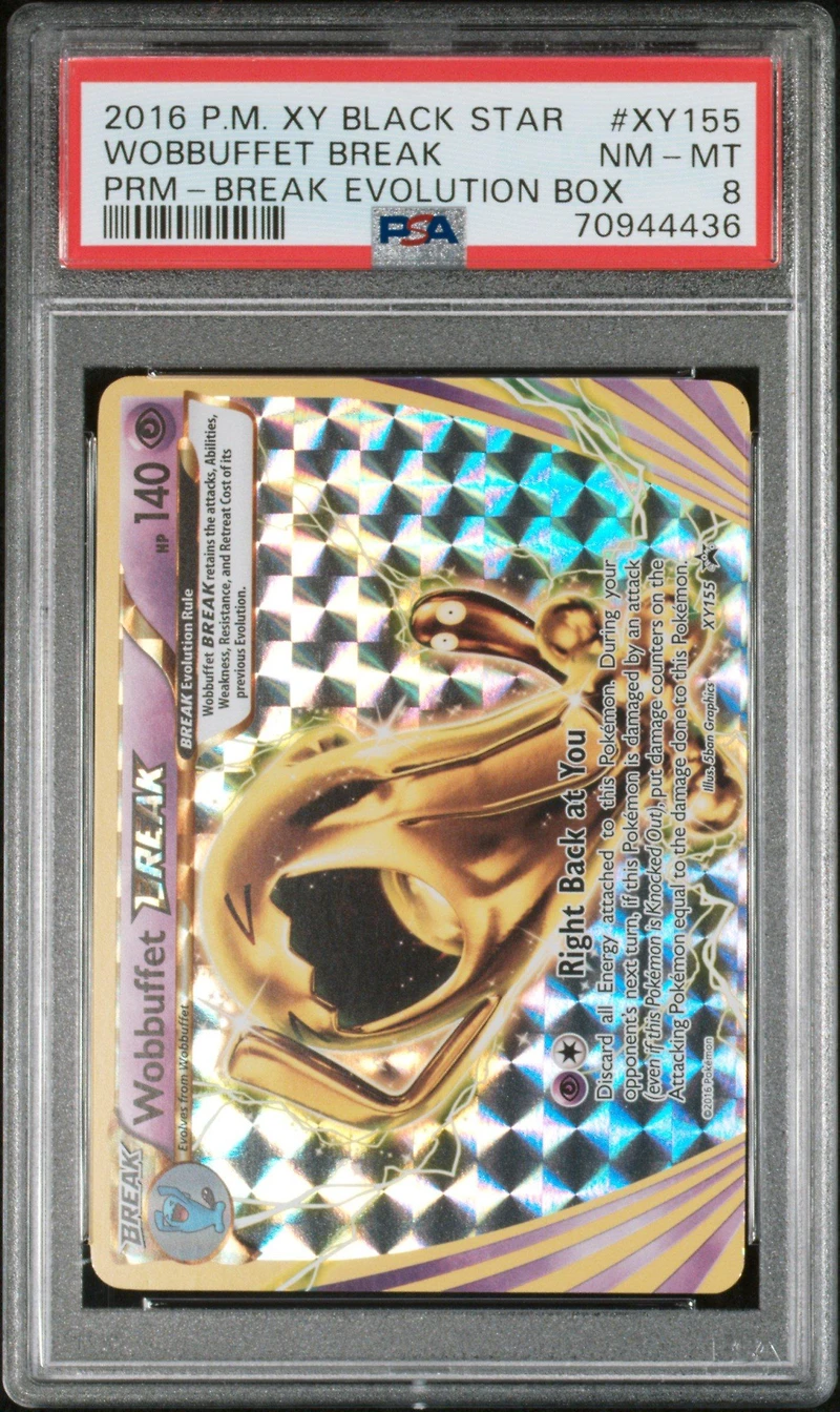 2016 Pokemon Xy Black Star Promo Xy155 Wobbuffet Break Break Evolution Box PSA 8
