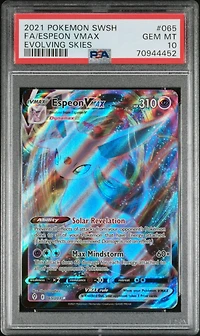 2021 Pokemon Sword & Shield Evolving Skies 065 Full Art/espeon Vmax PSA