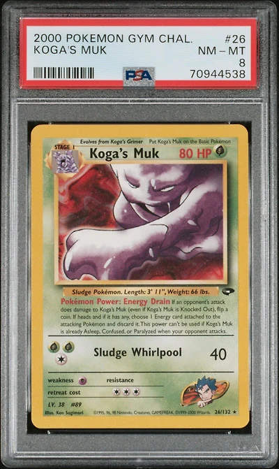 2000 Pokemon Gym Challenge 26 Koga's Muk PSA 8