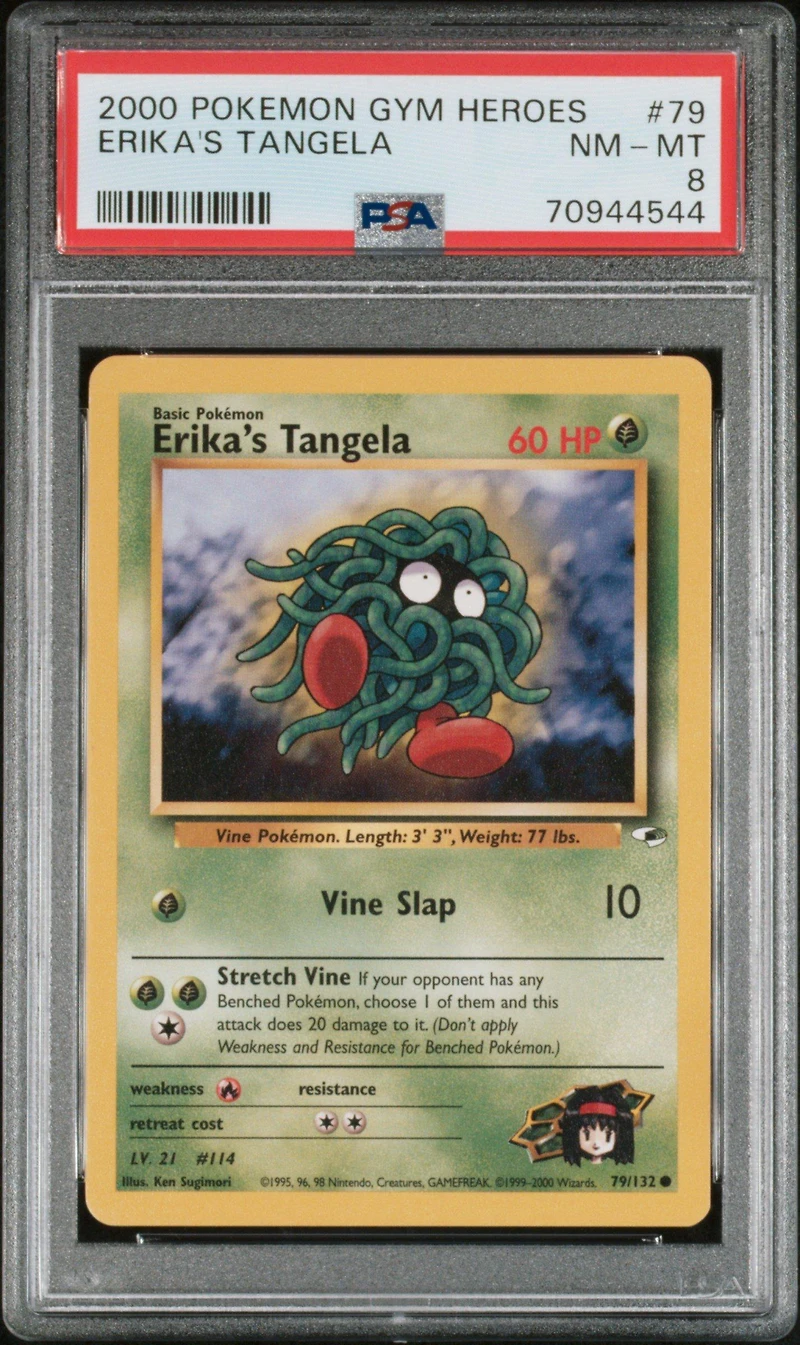 2000 Pokemon Gym Heroes 79 Erika's Tangela PSA 8