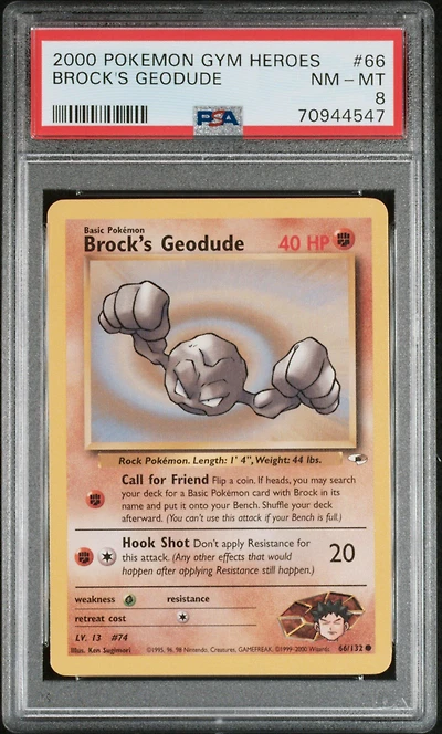 2000 Pokemon Gym Heroes 66 Brock's Geodude PSA