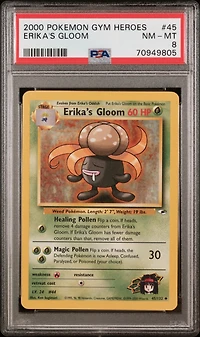 2000 Pokemon Gym Heroes 45 Erika's Gloom PSA 8