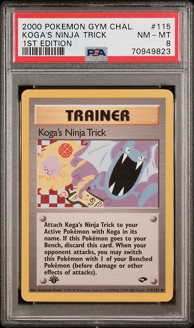 2000 Pokemon Gym Challenge 115 Koga's Ninja Trick 1st Edition PSA 8