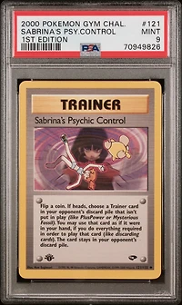 2000 Pokemon Gym Challenge 121 Sabrina's Psychic Control 1st Edition PSA 9