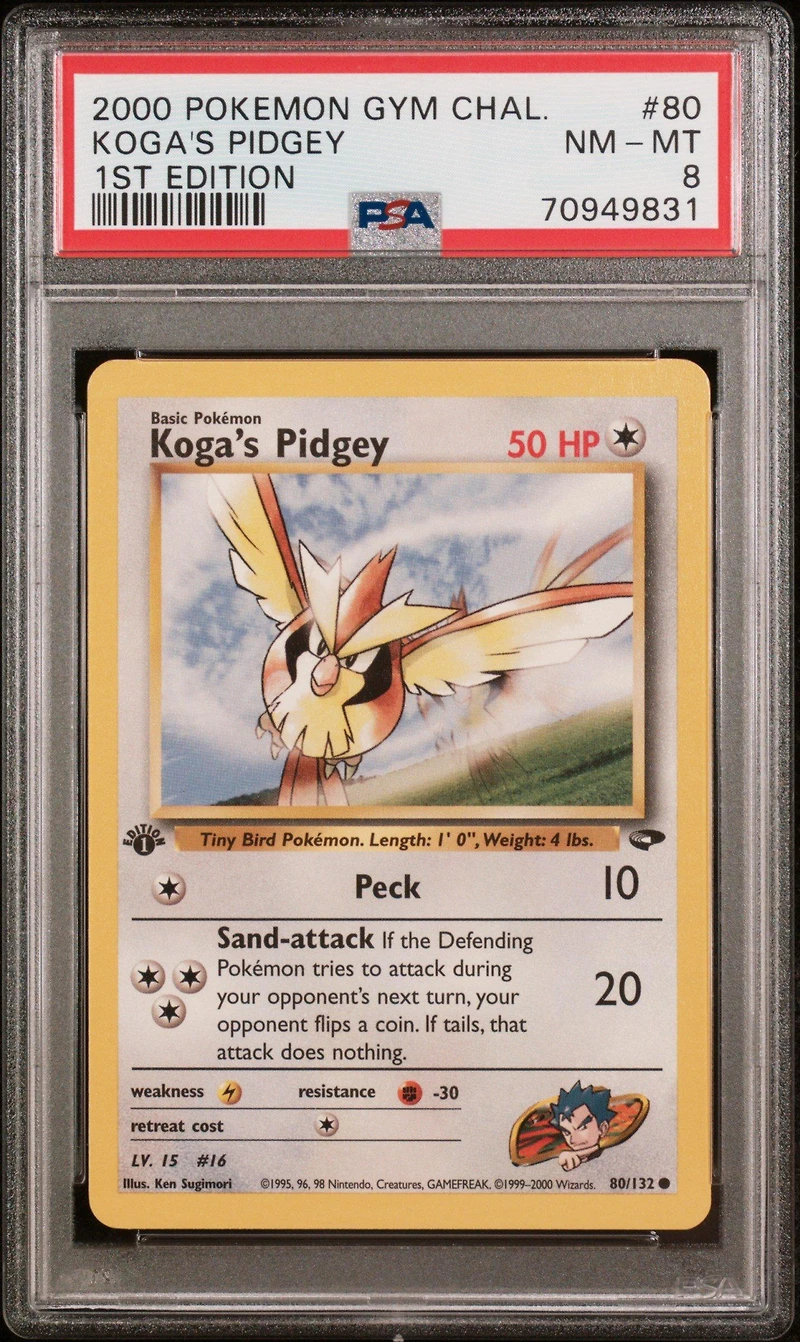 2000 Pokemon Gym Challenge Koga's Pidgey 1st Edition PSA