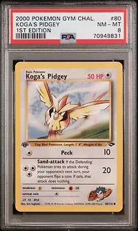 2000 Pokemon Gym Challenge Koga's Pidgey 1st Edition PSA