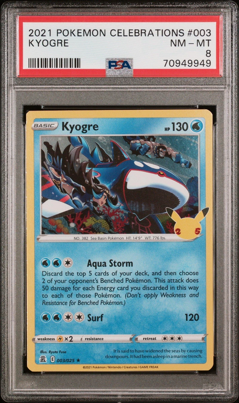2021 Pokemon Celebrations 003 Kyogre PSA